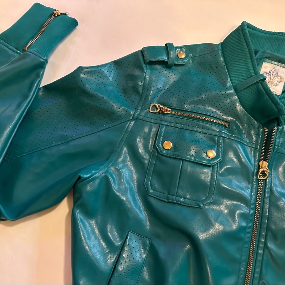 Raw Blue Premium Denim Casual Sport Jacket Women Large Aqua Green - Picture 2 of 8